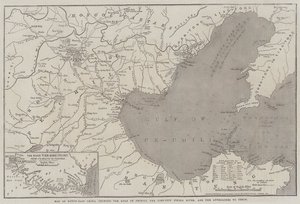 Carte du Nord-Est de la Chine, montrant le golfe de Pechili, la rivière Tien-Tsin (Peiho), et les approches de Pékin